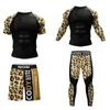 Herrspårar cody lundin bodybuilding kläder för fitnessträning slitage hög elastisk jiujitsu uniform kimono boxing rashguard 4st