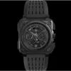 bell and ross Wristwatches BR Model Sport Rubber Watchband Quartz Bell Luxury Multifunction Watch Business Stainless Steel Man Ross Wristwatch high quality