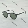 Lunettes de soleil OLIVER PEOPLE OV1227 Brand Des lunettes de soleil en métal rond Men Femmes Steampunk Fashion Lunes Retro Vintage Sun Verres de soleil Olive Lunettes de soleil 202