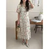 Fei nuo olive dreizehn Reihen Frühling/Sommer Neues koreanisches Stil Frisches Spitzen Taille Design V-Ausschnitt Kleid für Frauen 2019