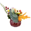 Flores decorativas Acción de Gracias Ornamento de calabaza Simulación de flores Bouquet Artificial Sunflower Cena Decoración de mesa para decoración