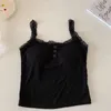 Serbatoi femminili canotte in pizzo da donna corto grazioso camis sexy colture bianche tops femminile senza maniche coreane black estate 2024 coquette y2k