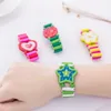 Children's watches Kids Girl Colorful Wood Bracelets Children Elastic Watch Wristbands Child Toy Bracelet Wholesales Birthday Gift Jewelry