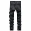 Men's Pants British Style Classic Plaid Men Daily Casual Mid-Stretch Cotton Straight Large Size 42 Fashion Trousers