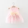 女の子のドレス甘い花の妖精のベビーパーティー夏のソリッドカラーメッシュプリンセスイブニングドレスキッズコスチューム0〜3歳の子供