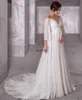 Maternity Chiffon Wedding Dress 2023 Long Sleeves Bohemian Pregnant Bride Gowns Elegant Simple Robe De Mariage