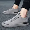 Sapatos casuais 2024 Men Men Lightweight Breathable Man Canvas Flats Lace-up Sneaker Sneakers Travel Tenis Masculino