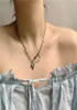 Versione coreana East Gate isn Wind Titanio Steel Necklace Women039s Nicchia Design squisito La catena del colletto dell'amore non è F2382644