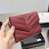 Kvinna Mens Designer Wallet Card Holder äkta läder plånböcker Luxury Square Kort handväska Tre vikta kvinnliga innehavare 10A