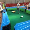 12mlx6mw (40x20ft) 16 top ile komik bilardo oyunu şişme futbol snooker masa, futbol havuzu üfleme parkı için futbol parkı