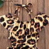 Endelar 2023 Summer Baby Swimsuit Girls Bikini Strap Pleated Leopard Pattern Swimsuit Childrens Swimsuit 1-5Y Q240418
