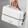 Bento Boxes 110V 220V Electric Lunch Box Electric Hot Pot Multifunctional Double Layer Quick Hot Stainless Steel Bento Box Food Warmer L49