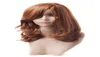 100 Real Hair Fashion Elegant Mahogany Medium Curly Women039s Wig New Wig Hair4059119