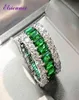ElsieUnee 100 925 Sterling Silver Created Moissanite Emerald edelsteenring voor vrouwen jubileumcocktailparty Fine Jewelry 21039087296