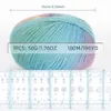 QJH 4skeins Rainbow Soft Yarn 100 Wool Gradient Multi Color for Crocheting Knit DIY Hand Sticking 240411