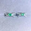 Boucles d'oreilles par bijoux Natural Real Green Emerald Oreaud Small Style 0,25CT 2PCS GEM STAILLE 925 SIRGE STERLING FIN L243177
