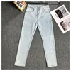 Autumn New Mens Ripped Slim Fit Elasticity Jeans Men's Straight Business Classic Casual Trousers Fashiom Brand Designer Jeans Storlek 28-36 G890