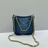 10A Luxur Designer Bag Women Denim Bag Underarm Hobo Bag Chain Tygväskor Fashion Handväska 24p Chanells Väskor