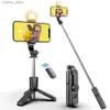 Selfie Monopoden neue drahtlose Bluetooth Selfie Stick Stativ Bluetooth faltenmonopode mit LED Light Remote -Verschluss für iPhone Großhandel Y240418