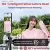 Monopodi selfie Monopodi Selfie Stick portatile AI Tracciamento intelligente Gimbal con palo da tiro automatico e rotazione 360 Subie Selfie Y240418