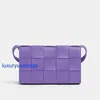 Womens Designer Cassette Cross-body Bag BotegaVeneta Luxury Small/Classic Intreccio Leather Cross Body Bag Single Interior Zip Pocket Magnetic Closure 89XQ