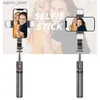Selfie Monopods FgcLy Bluetooth pliable Stick Selfie sans fil avec télécommande de déclencheur léger Take Photos Trépied pour iOS Android Y240418