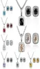 Collier féminin Garnet Garnet 18K Ensemble de luxe et créateur bijoux de bijoux en diamant boucles d'oreilles Party Fashion5849929