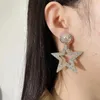 Boucles d'oreilles STAD Five Point Star Set Zircon Long Tassel