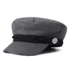 U6TQ BERETS Fashion Women Men Military Spring Autumn Sailor Black Ladies Beret Top Captain Cap Travel Cadet Octagonal Hat D24418