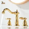 Robinets de lavabo de salle de bain 3 PCS Double support