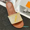 15A Designer Flat Sandals Luxury Slippers Women's Woven Slipper Embroider Sandal Fashion Flip Flop Letter Slipper Summer Beach Slide Ladies Low Heel Shoes 35-41