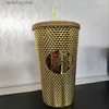 бутылка с водой 2022 год русалка Starbucks Mug Bling Chrome Gold Berry Sangria Cumbler Cumbler Cust Cup 24 унции Venti Grande KeyChain265c L48