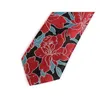 Mens Red Floral 7cm Tie Högkvalitativ Fashion Classical Ties for Men Business Suit Work Slyckig Gentleman Neck med presentförpackning 240415