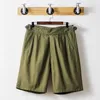 Shorts maschile gurkha vintage uomini safari in stile ad alta vita abbuffate ginocchine navli pantaloni estate casual sciolta qualità