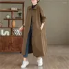 Trench Coats Femme Spring Automne 2024 Version de la longueur Mid Longue