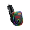 Car P6 Bluetooth Hands-free Car Charger Colorful Atmosphere Lights 3.1A Dual USB Wireless Car MP3 FM Transmitter Fast Charing Car Phone Charger