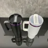 USA warehouse black white powder coated purple plated underneath H2.0 40oz quencher tumbler 40oz purple underneath Travel Mug Water Bottle,sold by case