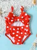 Endelar Nya 3-24m småbarn baby baddräkt söt sommar baby dot baddräkt nyfödd baby ett stycke baddräkt strand kostym q240418