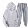 Mens Tracksuit Hooded Sweatshirts and Jogger Pants High Quality Outfits Spring Signature Printing Streetwear Casual Sports Hoodie Set