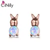 Boucles d'oreilles Cinily belles étalons Bluepink pour les femmes filles roses plaquées daity opal pierre animal mignon bijoux