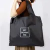 Borse da stoccaggio Borsa per la spesa del supermercato pieghevole ad alta capacità RIPSTOP GROTE TOTE Women Shopper Shopper Black Nylon Borse