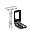 MEN039S Razor Çift Edge Güvenlik Jilet çinko Alaşım Güvenliği Jilet Klasik Jiletler İçin Klasik tıraş Edin 1 Hands 1 Blade 1 Case Tıraş Alma Set5328929