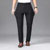 Herenbroek 2024 Polyester rechte mannen Casual Long Pant Business Comfortabele broek Simplicity Pak vaste kleurgrootte 42