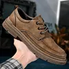 Casual schoenen Men Mode Sneakers Lower Up Leather Outdoor Walking Shoe Heren Tooling Male Flat Oxfords Flats