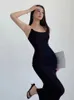 Basic Casual Dresses Sleeveless Invisible Strap Dress for Ladies Elegant Party New High Elasticity Skinny Sexy Wrapped Hip Bodycon Dress Womens