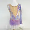 Liuhuo personalizza i colori ginnastici ritmici Leotard Girls Women Competition Artistics Gymnastics Performance Wear Crystal Purple BD1677