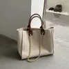 Bolsa de lona minimalista - bolsa elegante da moda para mulheres - 2024 cadeia nova bolsa grande