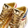 Casual Shoes High Top Gold Sneakers Maga Trump nigdy nie poddawaj się 2024 Gym Męskie buty mody Road Pro w trudnej sytuacji