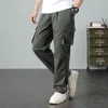 Men's Pants Mens Military Cargo Cotton Men Pocket Loose Straight Casual 2024 Spring Male Plus Size Jogger Sports Work Trousers