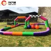 Outdoor Activities Free Shipping to Door 8x6m PVC Tarpaulin Commercial Inflatable Race Track Didi Car Arena for Sale